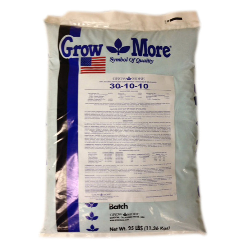 Grow More Soil Acidifier Water Soluble Plant Food Fertilizer 30-10-10, 25 Lb