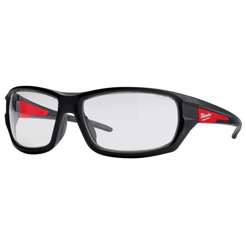 Milwaukee Anti-Fog Performance Safety Glasses Clear Lens Black/Red Frame 1 pc