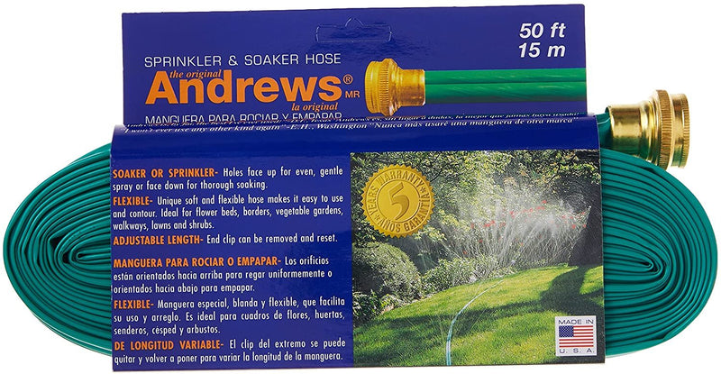 Andrews Two Tube Sprinkler Hose Green, 50 ft