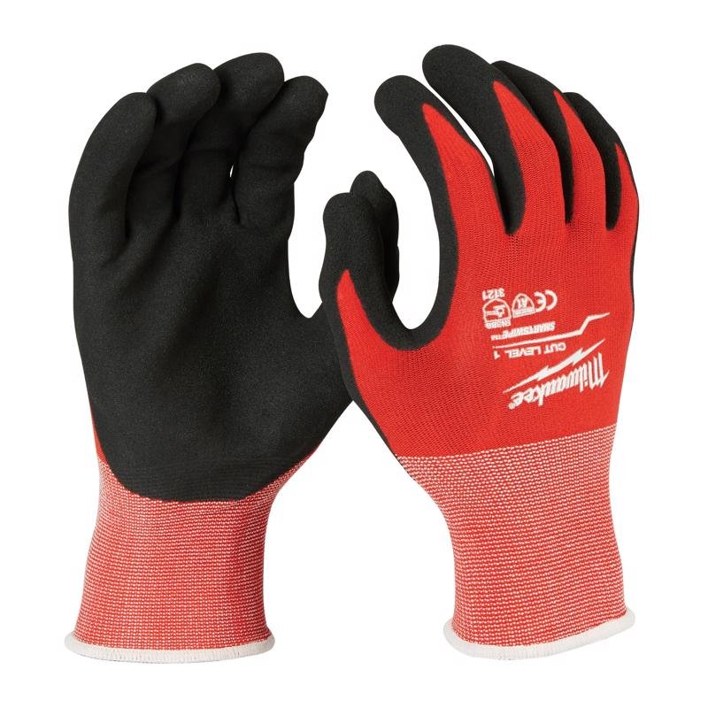 Milwaukee Cut 1 Cut Resistant Gloves Black/Red XL 1 pair