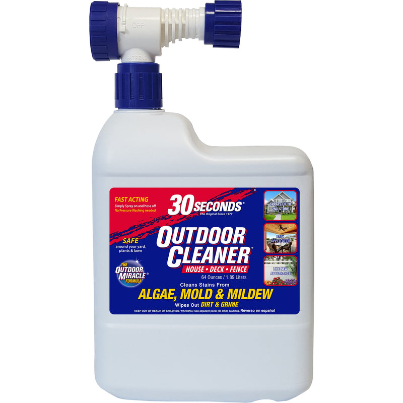 30 Seconds Outdoor Cleaner Algae Mold & Mildew Ready To Spray Hose End 64Oz