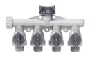 Gilmour Light Duty Full Flow Plastic Quad Shut-Off Valve