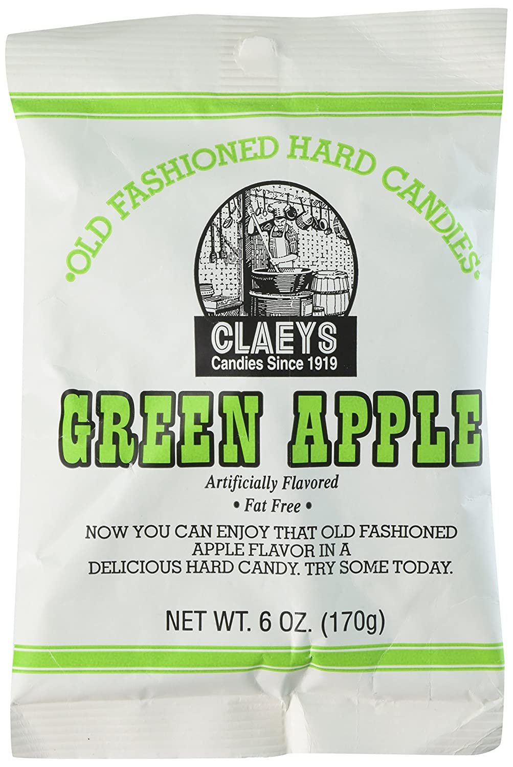 Claeys Old Fashioned Green Apple Hard Candy 6 Oz