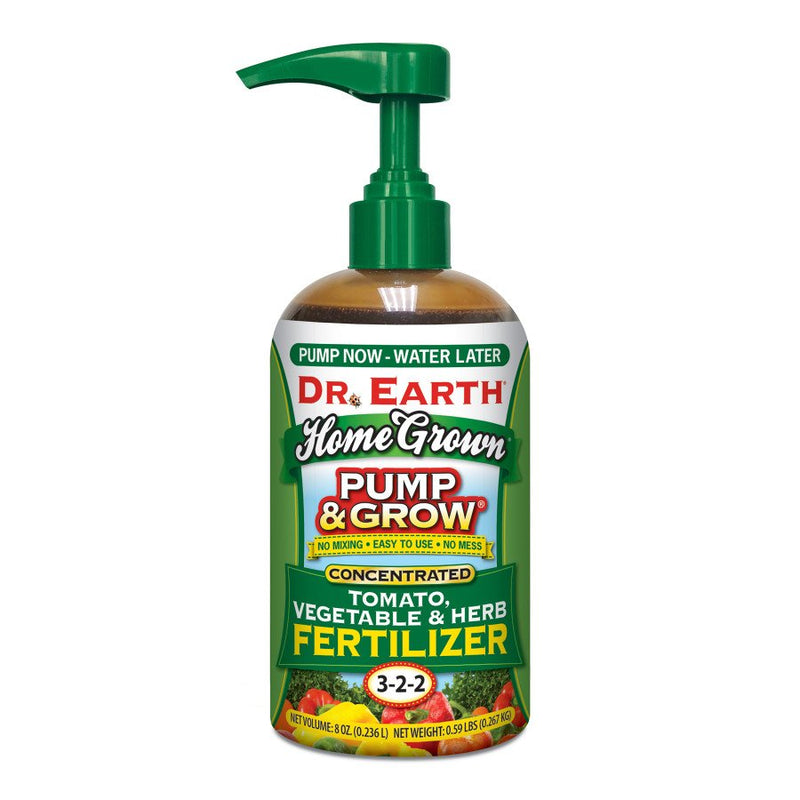 Dr. Earth Pump & Grow Home Grown Tomato, Vegetable & Herb Liquid Fertilizer 3-2-2, 8 Oz