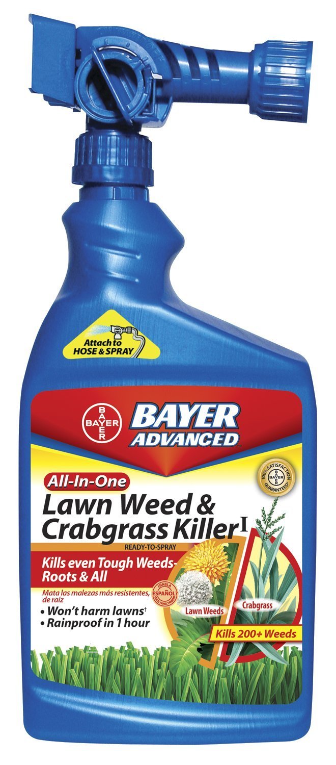 crabgrass herbicide spray Bayer 704080A All-In-One Lawn Weed & Crabgrass Killer, 32 oz