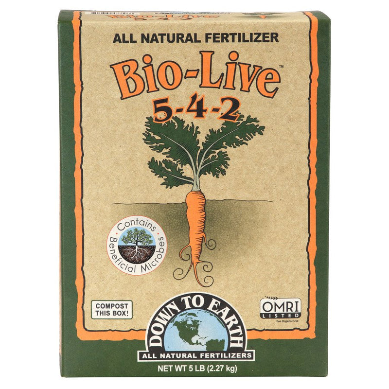 Down To Earth Bio-Live Natural Fertilizer 5-4-2 With Myco OMRI, 5-lb