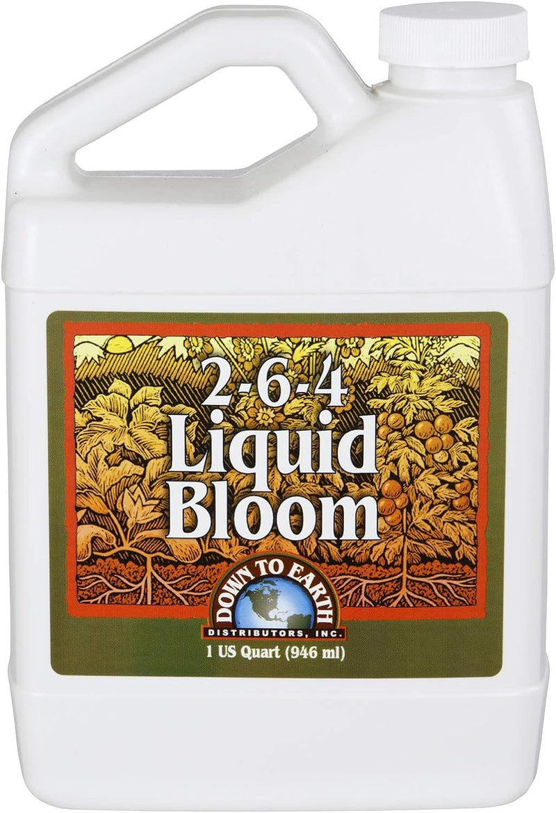 Down to Earth Liquid Bloom Fertilizer 2-6-4, 1 Quart