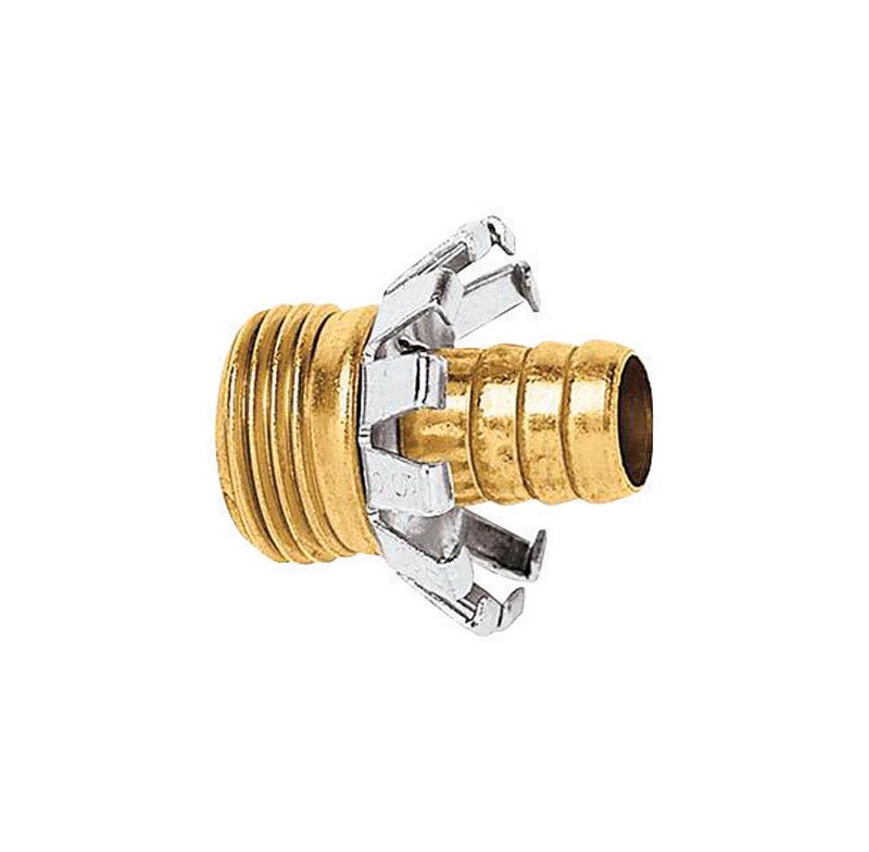 Gilmour Heavy Duty 5/8" and 3/4" Brass Male Clinch Coupling