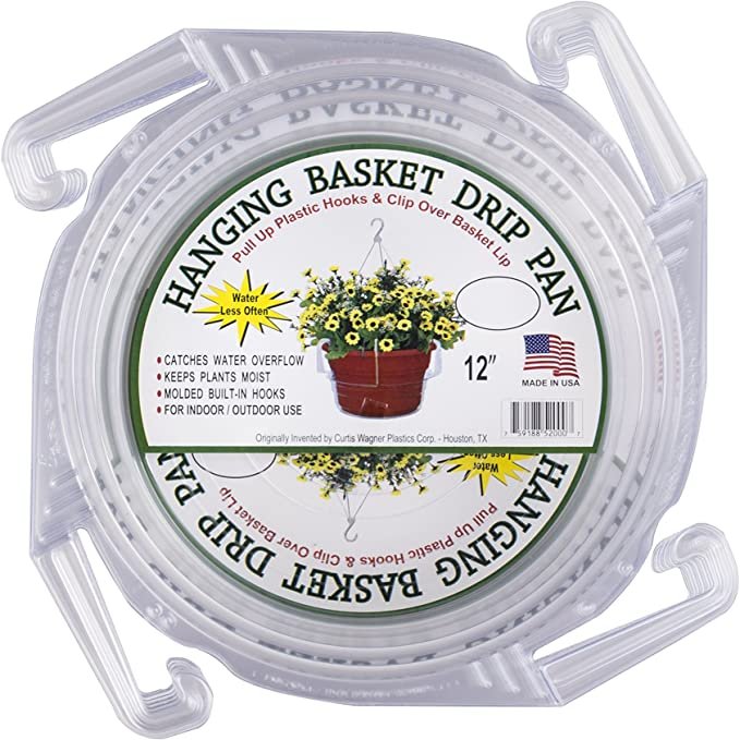 hanging plant drip pan Curtis Wagner Hanging Basket Drip Pan, Clear, 12in