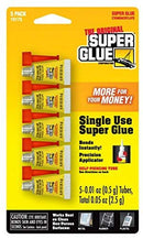 Super Glue Mini Single Use Tubes 5-Pack