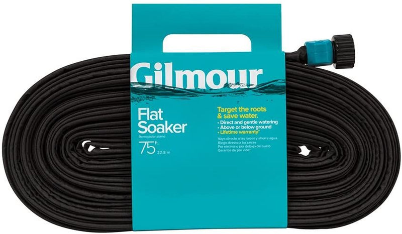 Gilmour Flat Weeper/Soaker Hose In Shelf Display Black, 75 ft