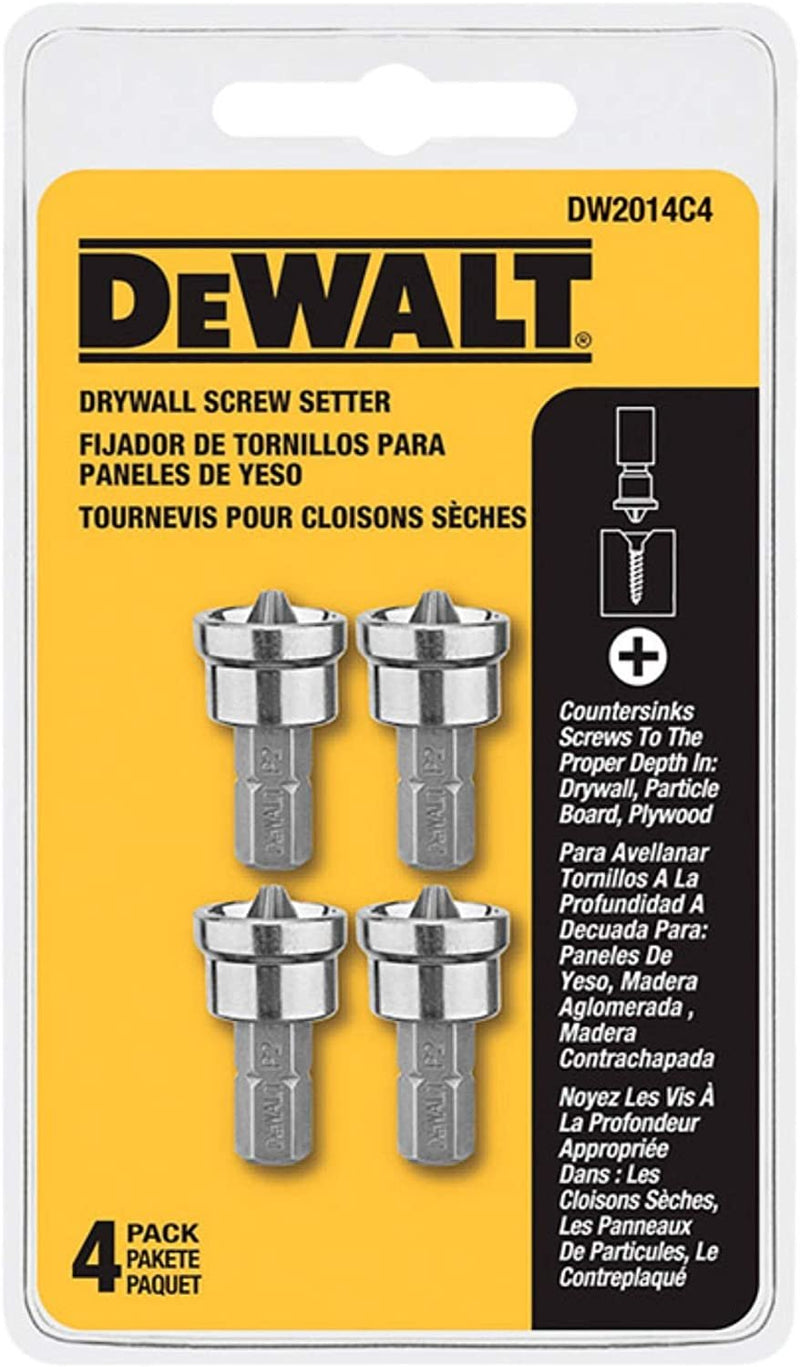 DeWalt Phillips Drywall Screw Setter S2 Tool Steel 4 pc