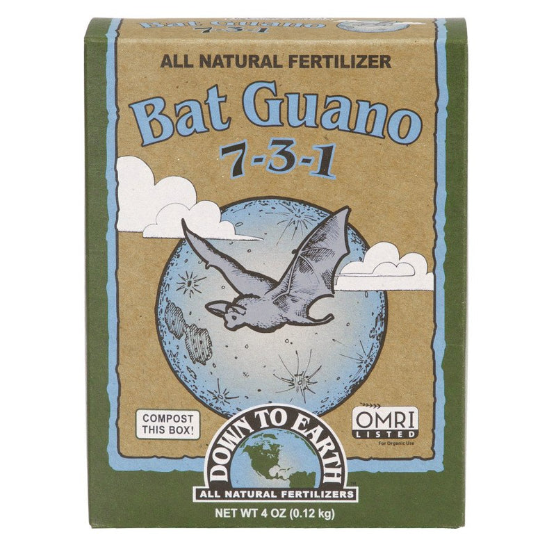 Down To Earth Bat Guano Natural Fertilizer 7-3-1, 4Oz