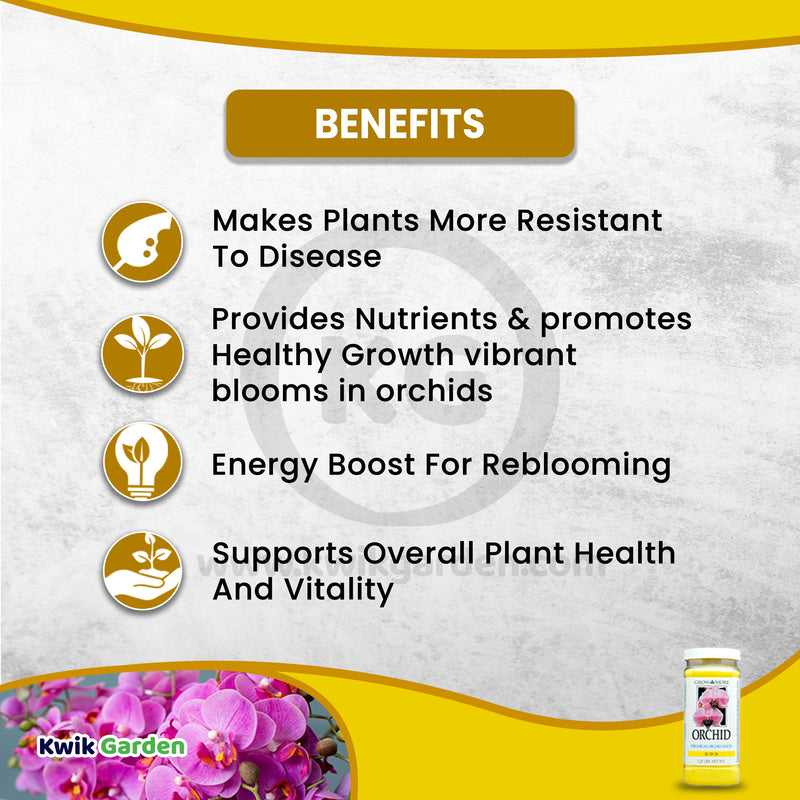 Grow More Orchid Food Maintenance Fertilizer 20-20-20 1.25b