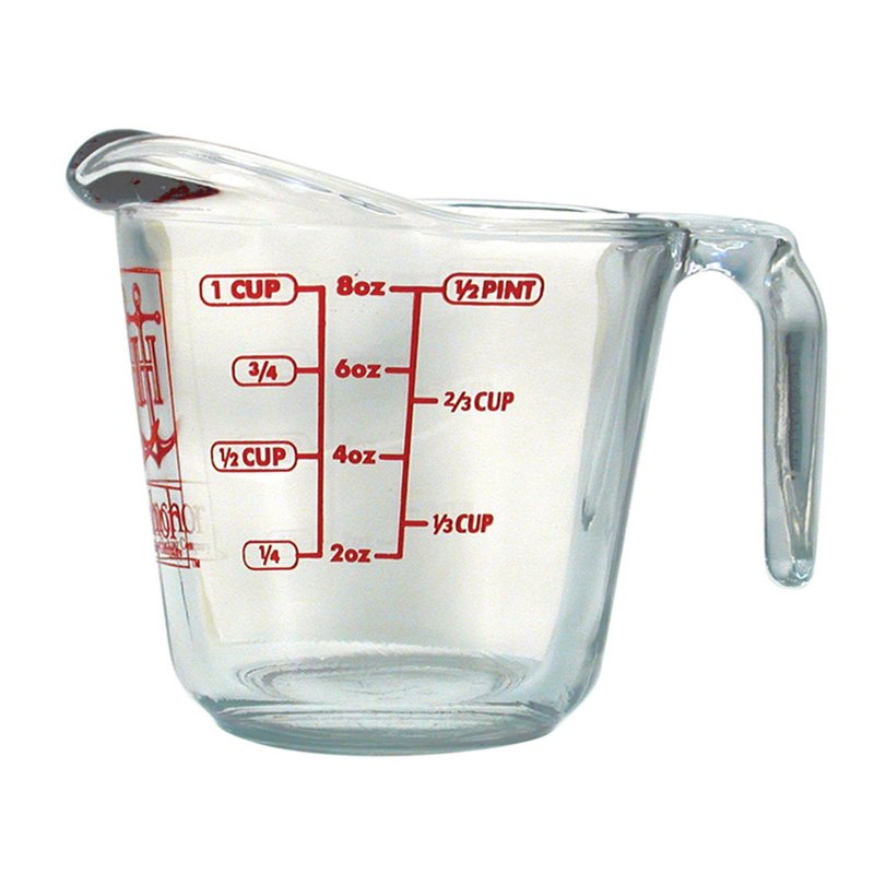 Anchor Hocking 1 cups Glass Clear/Red Measuring Cup