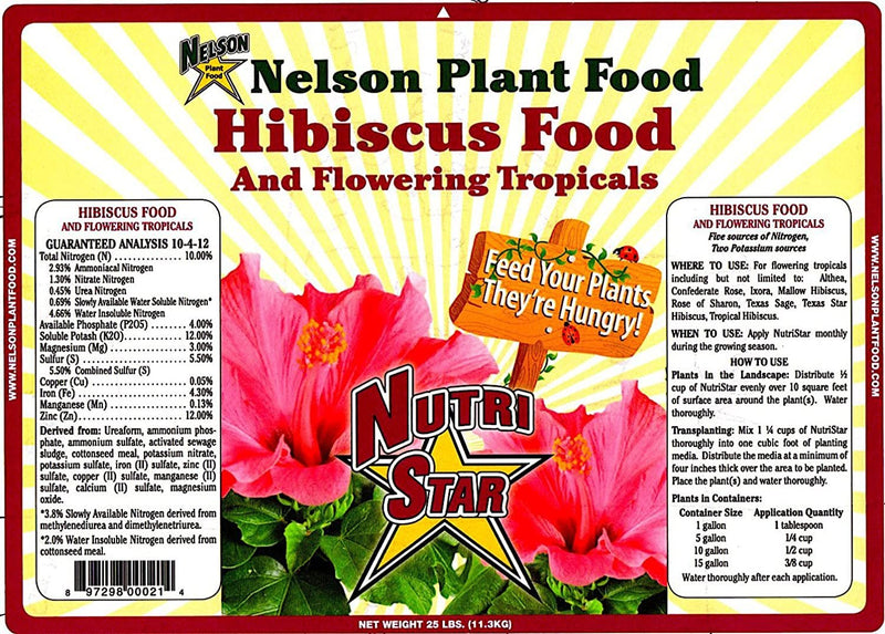 Nelson Hibiscus (Potassium-feeding Tropicals) 10-4-12 25lb