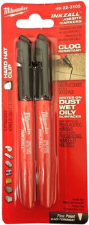 Milwaukee INKZALL Black Fine Tip Jobsite Marker 2 pk