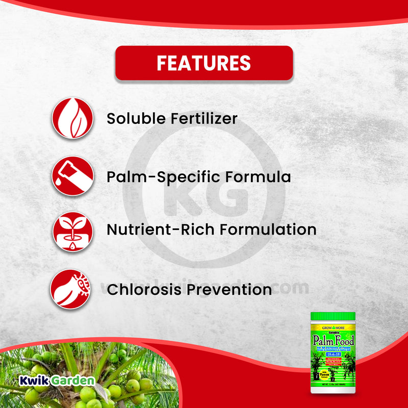 Grow More Palm Food Soluble Fertilizer 15-5-15 1.5lb