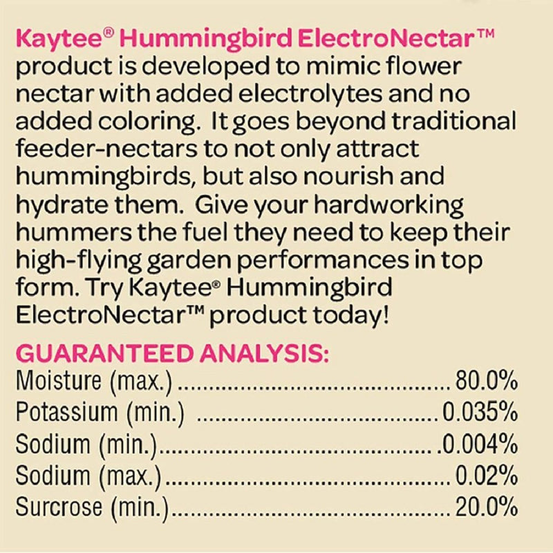 Kaytee Hummingbird ElectroNectar Ready To Use Clear 64oz