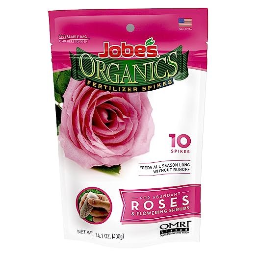 Jobe's Organics Rose & Flowering Shrub Fertilizer Spikes 3-5-3 10pk