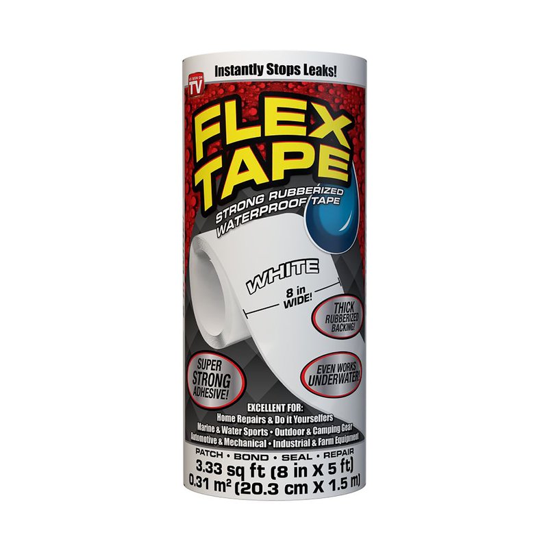 Flex Seal Family Of Products Flex Tape White Waterproof Repair Tape 8 In. W X 5 Ft. L