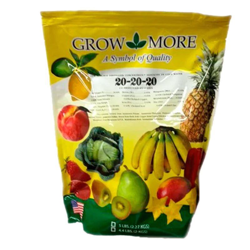 Grow More All Season's Plant Food Soluble Fertilizer 20-20-20 Bag 5lb