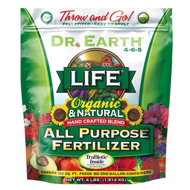 Dr. Earth Life All Purpose Pelletized Fertilizer 4-6-5 4Lb