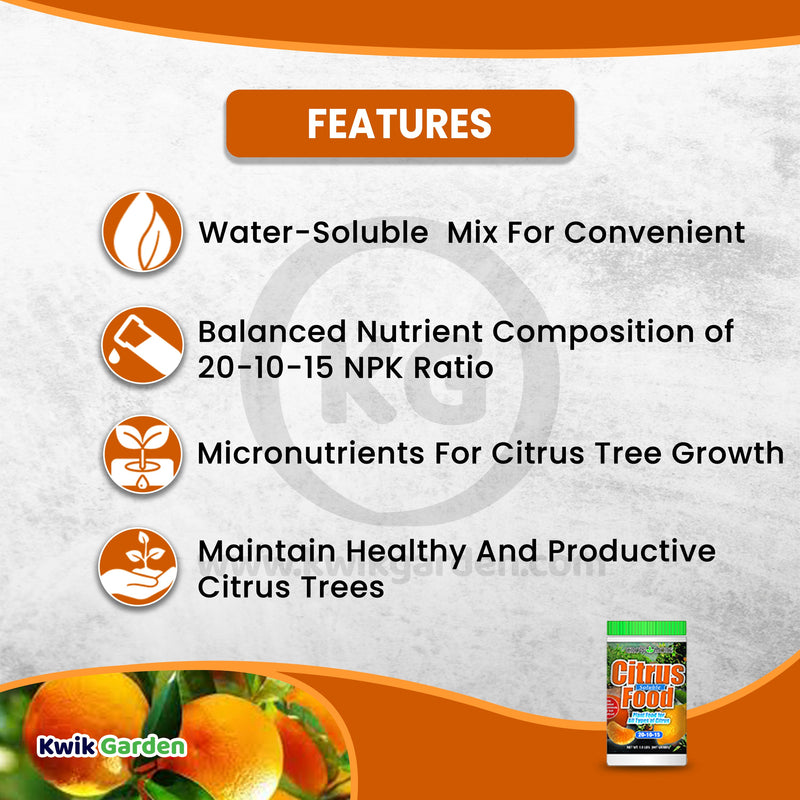 Grow More Citrus Food Soluble Fertilizer 20-10-15 1.5lb