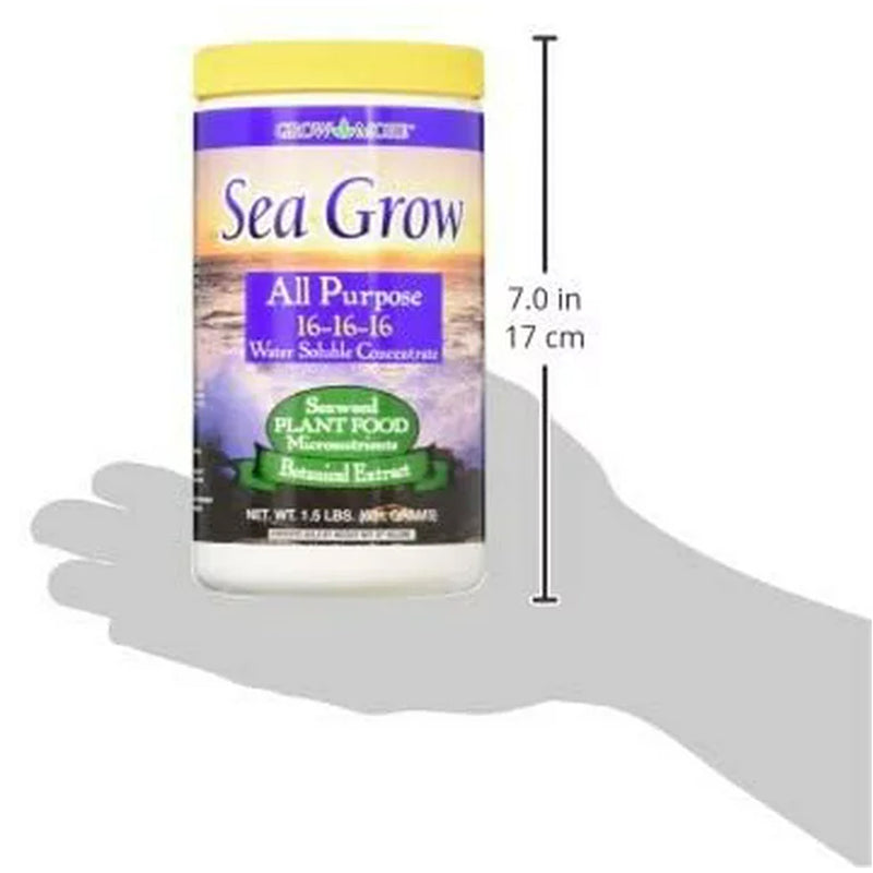 Grow More Sea Grow All Purpose Plant Food Water Soluble 16-16-16 1.5lb