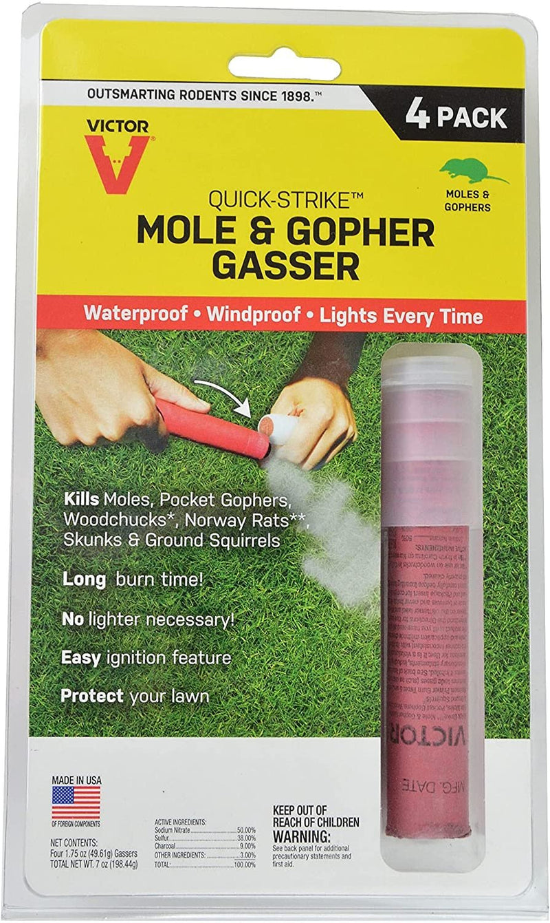 Victor Quick Strike Toxic Gasser Fog For Gophers and Moles 4 ct