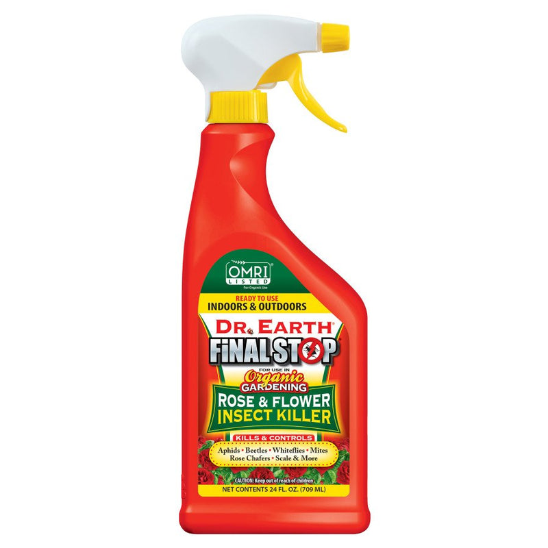 Dr. Earth Final Stop Rose & Flower Insect Killer Ready To Use Natural Organic 24 Oz
