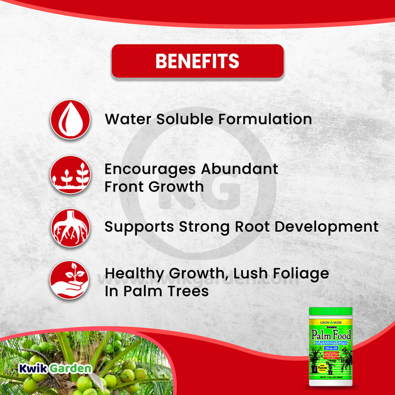 Grow More Palm Food Soluble Fertilizer 15-5-15 1.5lb