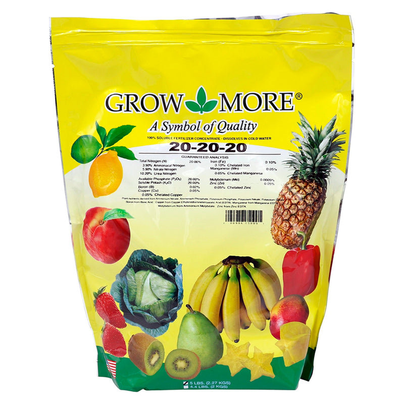 Grow More All Seasons Plant Food Soluble 20-20-20 Bag 5lb