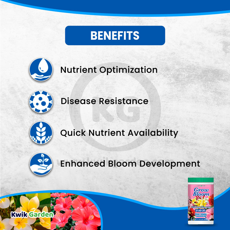 Grow More Grow Bloom Water Soluble Flowering Fertilizer 0-50-30 5lb