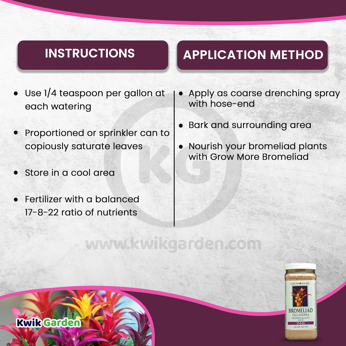 fertilizer for bromeliad plant Buy Grow More Bromeliad Fertilizer Plant Food 17-8-22 1.25 lb