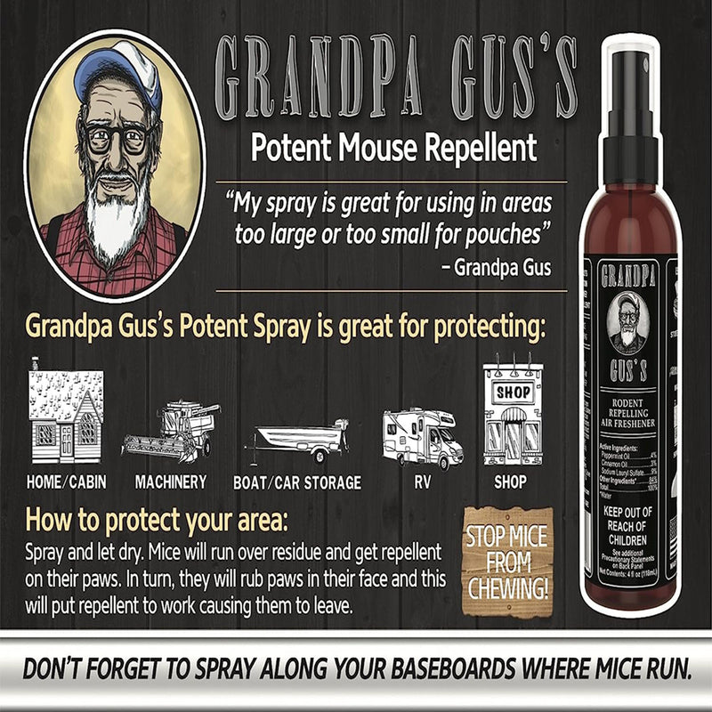 Grandpa Gus's Potent Mouse Repellent Animal Repellent Liquid For Mice 8 oz.