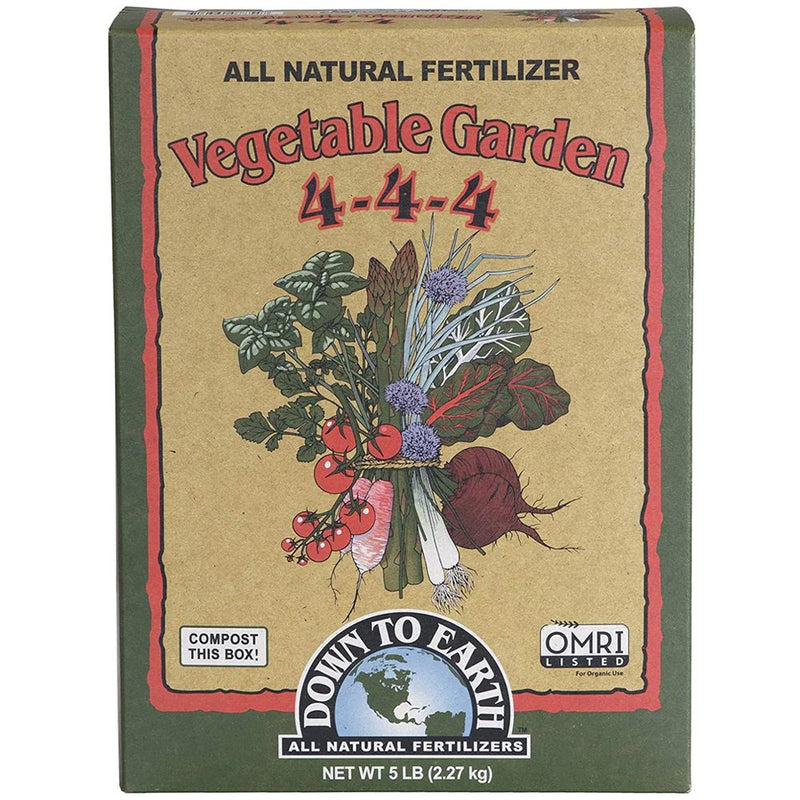 Down To Earth Vegetable Garden Natural Fertilizer 4-4-4, 5Lb