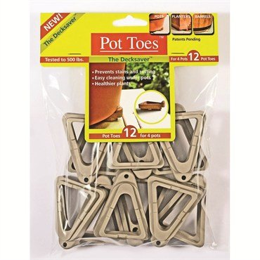 Bosmere Plant Stand Pot Toes - 12pk - Bag - Light Grey - Supports 4 Pots