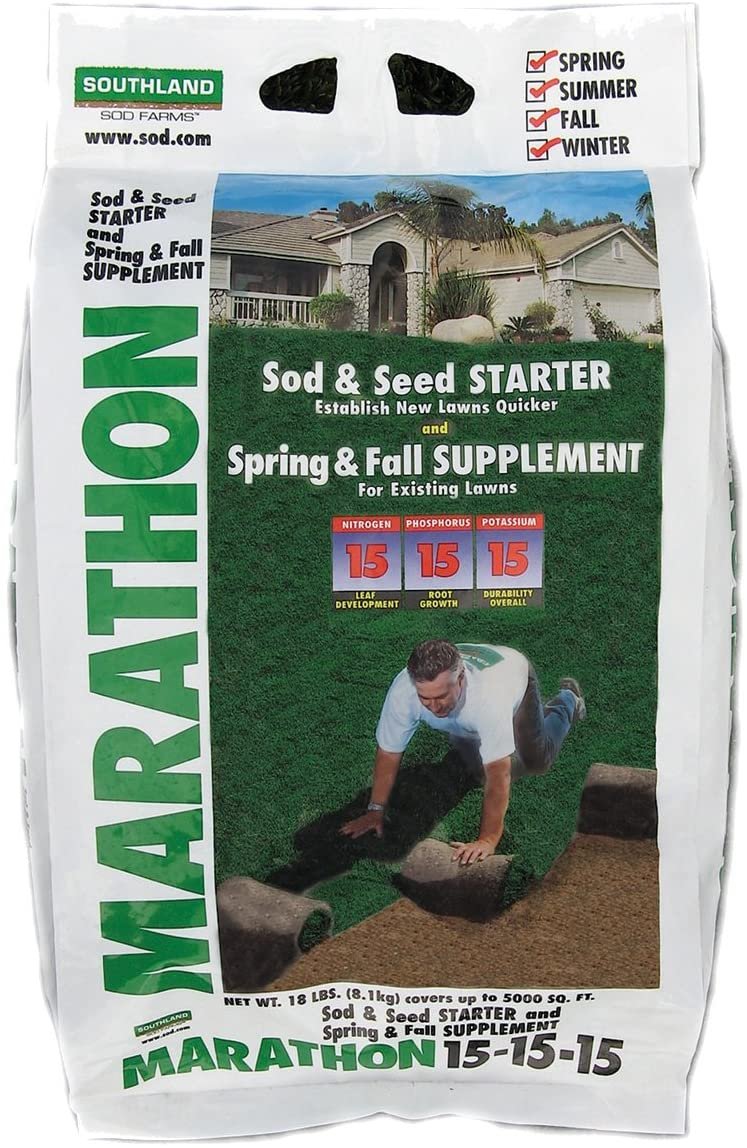 Marathon Sod & Seed Starter Bag New and Existing Lawns 15-15-15 18lb