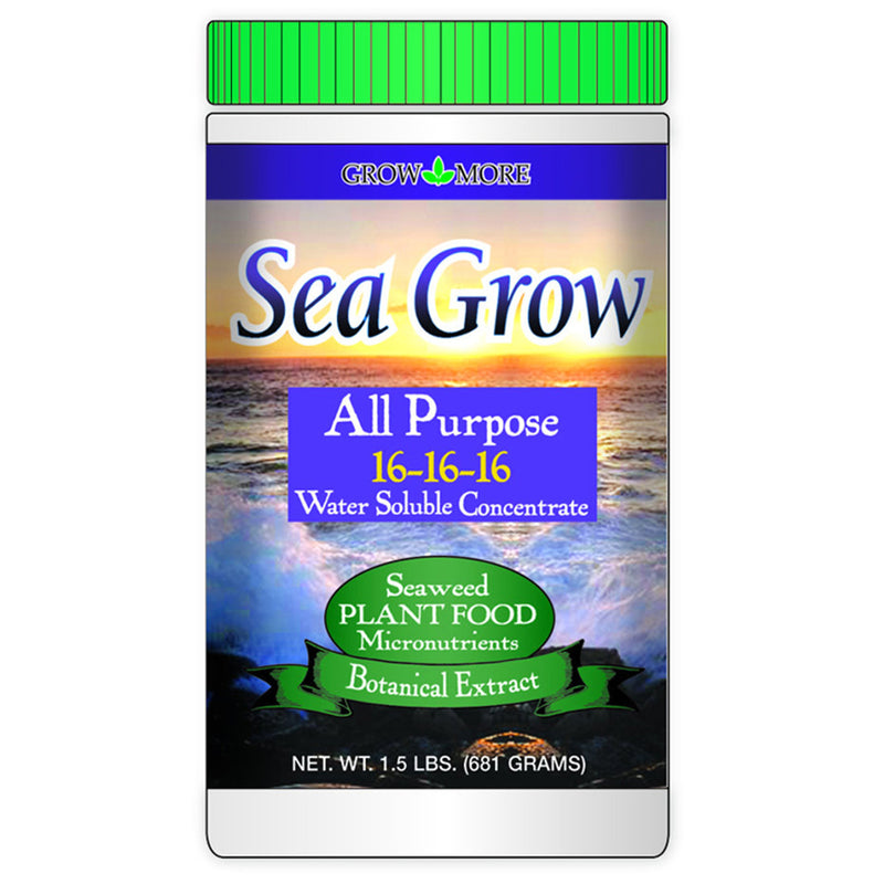 Grow More Sea Grow All Purpose Plant Food Water Soluble 16-16-16 1.5lb