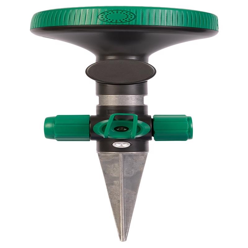 Gilmour Pivoting Swivel Pattern Sprinkler with Metal Spike Base Spruce